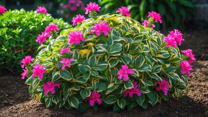 tiny cluster of fuchsia blooms