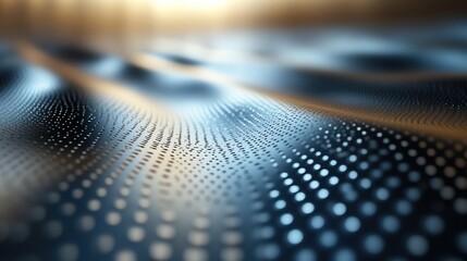 Abstract Wavy Surface with Perforated Pattern Futuristic Technology Background