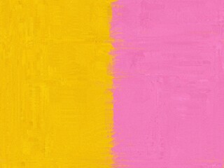 Obraz premium An abstract background split-screen of mustard yellow and bright pink, with a textured, painted effect. The colors are bold and contrasting.