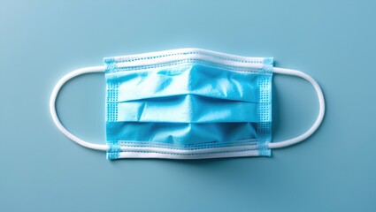 3-ply surgical mask equipped with rubber ear straps. Common surgical mask for covering mouth and nose. Mask for procedural protection.