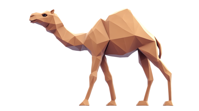 Geometric Camel Illustration Low Poly Art Design for Creative Projects and Decorations