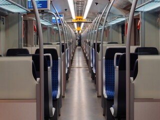 Fototapeta premium Interior View of Deutsche S-Bahn Train Compartment