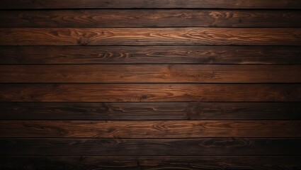 Top-down perspective of a dark brown wooden surface in high resolution.