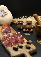 An Artisanal Charcuterie Board Crafted with a Variety of Traditional, Quality Ingredients