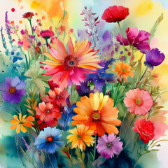 colorful flowers background