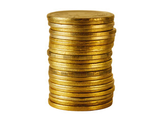 Gestapelte Goldm&uuml;nzen als Symbol f&uuml;r Reichtum PNG mit transparentem Hintergrund

