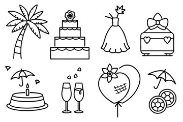 Collection of summer weeding tools on white background