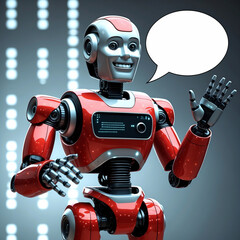 The android robot says something