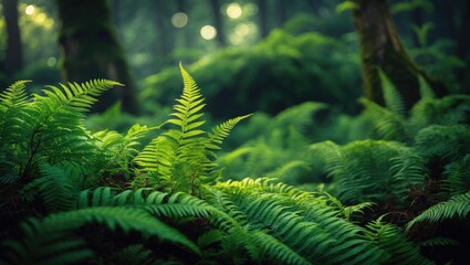 Stunning fern leaves with green foliage as a natural floral background.
