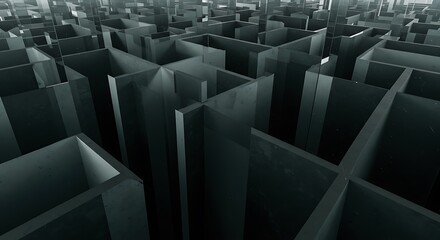 Fototapeta premium A maze made of mirrors in an abstract, modern art installation, reflecting endless paths and perspectives