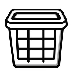 Laundry basket minimalist line icon representing a simple yet functional design for organizing clothes at home or in public spaces