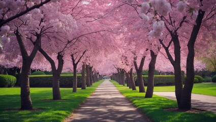 Naklejka premium Stunning Cherry Blossom Trail