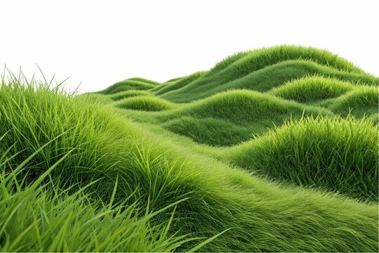 Bushes field on white background 