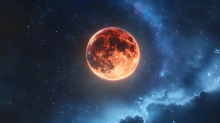 Obraz premium Ethereal Beauty Unfolds: Witnessing the Celestial Dance of Shadows During a Lunar Eclipse