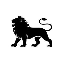 Lion head vector logo, Wild roaring lion king head tattoo set, Front and side view predator face, full lions heads icon black and white ink sketch silhouettes design, Eps, Ai, Svg format