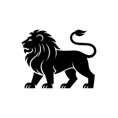 Lion head vector logo, Wild roaring lion king head tattoo set, Front and side view predator face, full lions heads icon black and white ink sketch silhouettes design, Eps, Ai, Svg format