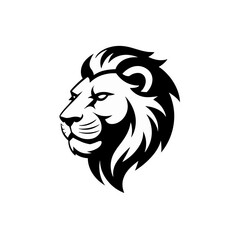 Lion head vector logo, Wild roaring lion king head tattoo set, Front and side view predator face, full lions heads icon black and white ink sketch silhouettes design, Eps, Ai, Svg format