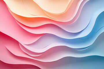 Obraz premium Beautiful abstract layers of colored paper create gentle flowing patterns