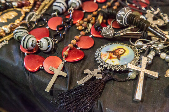 Romania, Bucharest. Demetrius Church, Religious items and implements.