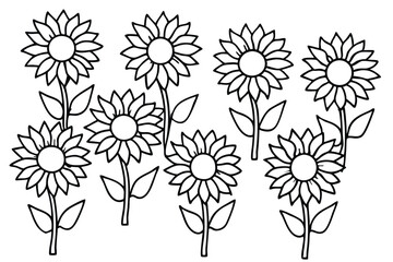 Sunflowers Clipart Set for Design Projects
