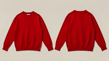 plain red sweater front and back view,tshirt,casual