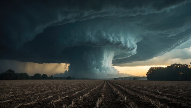 A significant tornadic mesocyclone supercell inflow takes in energy as it commences its transformation into a storm.