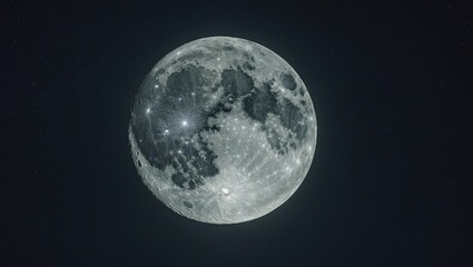 Fototapeta premium Supermoon. Complete moon. An enormous moon.