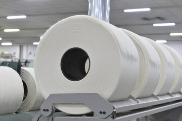 Cotton textile factory equipment is in operation