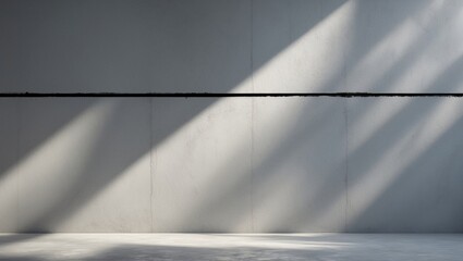 A dark line on an unrefined concrete or bare cement wall texture, Abstract color backdrop, Light and Shadow