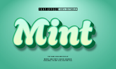 Fresh and vibrant mint editable text effect, perfect for cool designs.
