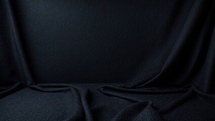 Fototapeta premium Abstract black felt backdrop.