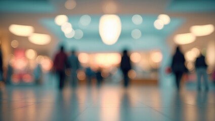 Bokeh lights in a shopping mall environment