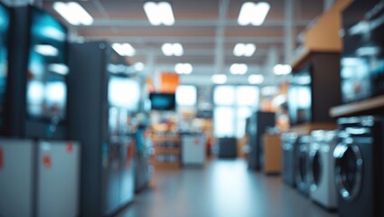 Blurred Background of Appliance Store Abstract
