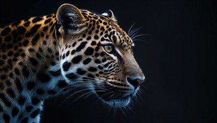 Obraz premium Dark backdrop featuring an animal profile