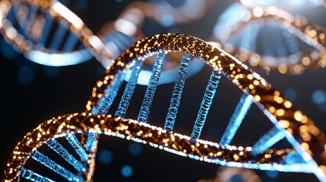 Bright 3D visualization of DNA decoding process, smooth glowing curves of genetic strand, white digital background with blue highlights, medical research concept
