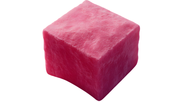 3D Rendered Pink Cube with Textured Surface for Design and Art Projects