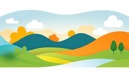 Fototapeta premium Dive into a vibrant abstract landscape, perfect for ecofriendly social media backgrounds and decorative cards.