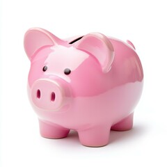 Cute pink piggy bank perfect for saving coins and teaching kids about money management. A fun financial tool