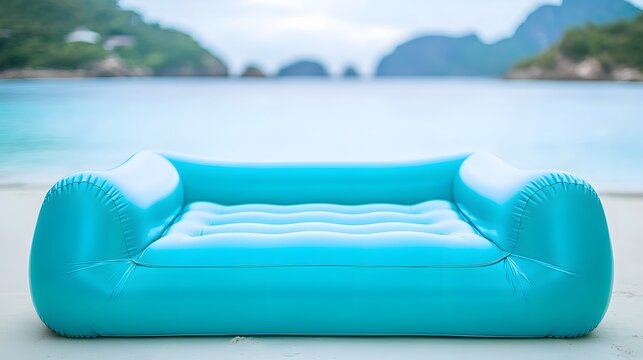 Inflatable Beach Sofa Couch on Tropical Beach