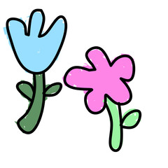 Cute Doodle Flowers Illustration