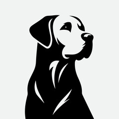 Fototapeta premium Minimal Black Labrador Retriever Silhouette Vector Illustration