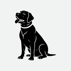 Fototapeta premium Stylized Labrador Dog Silhouette in Minimal Vector Art