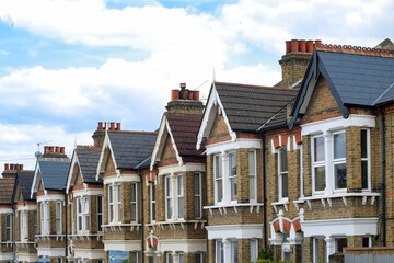 London, England, Great Britain. Typical English row houses.