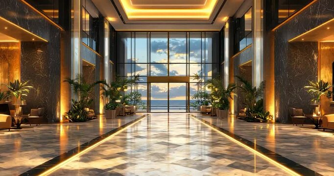 Luxury hotel lobby interior design