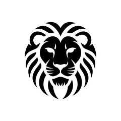Lion head vector logo, Wild roaring lion king head tattoo set, Front and side view predator face, minimal lions heads icon black and white ink sketch silhouettes design, Eps, Ai, Svg format