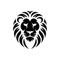 Lion head vector logo, Wild roaring lion king head tattoo set, Front and side view predator face, minimal lions heads icon black and white ink sketch silhouettes design, Eps, Ai, Svg format