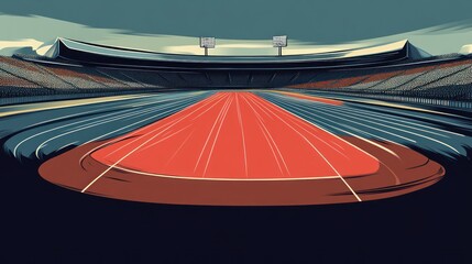 Obraz premium Running track stadium athletics competition sport event race championship running lanes