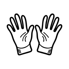 Obraz premium Gardening gloves icon for planting, eco-friendly gardening concept