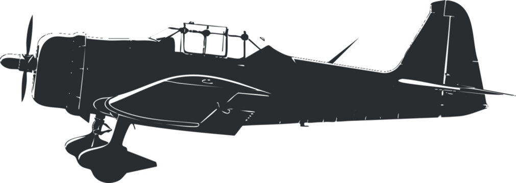 A vintage airplane silhouette showcasing classic aviation design and retro charm in flight.