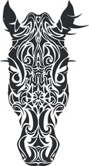 Fototapeta premium A decorative silhouette of a horse head showcasing intricate patterns and elegant design.